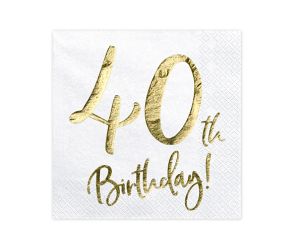 happy birthday elegant servietten 40 gold 1 