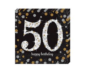 happy birthday elegant servietten 50 