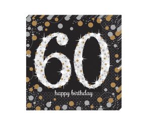 happy birthday elegant servietten 60 