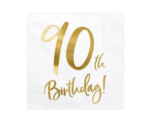 happy birthday elegant servietten 90 gold 1 