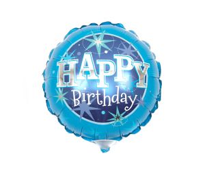 mini folienballon birthday blau 