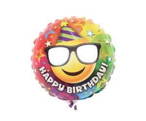 mini folienballon smiley birthday 