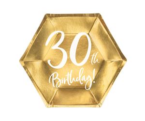 teller 30 jahre sechseck 