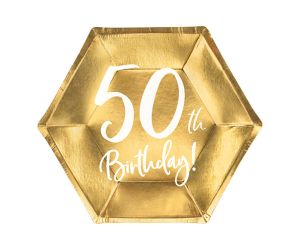 teller 50 jahre sechseck 