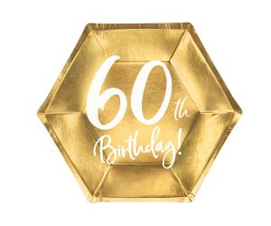 teller 60 jahre sechseck 