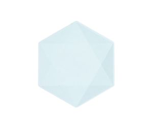 teller midi hexagon nature hellblau soft h 