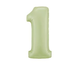 zahl 1 satin gruen 