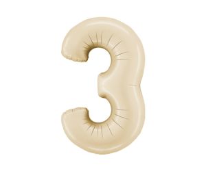 zahl 3 satin creme 