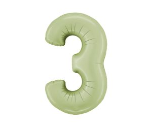 zahl 3 satin gruen 