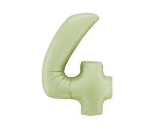 zahl 4 satin gruen 