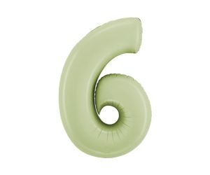zahl 6 satin gruen 