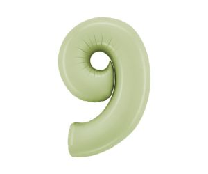 zahl 9 satin gruen 