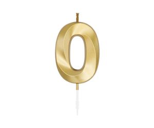 zahlenkerze 0 gold chrome 