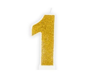 zahlenkerze 1 gold 1 