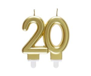 zahlenkerze 20 gold 