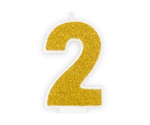 zahlenkerze 2 gold 1 