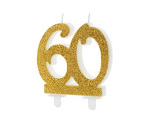 zahlenkerze 60 gold 1 