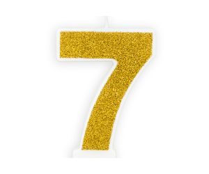 zahlenkerze 7 gold 1 