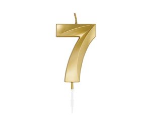 zahlenkerze 7 gold chrome 