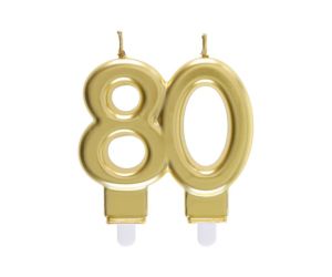 zahlenkerze 80 gold 