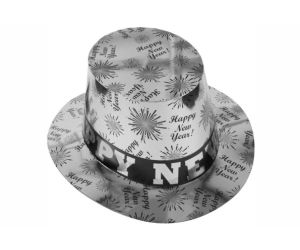 zylinder happy new year silber 