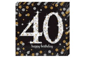 happy birthday elegant servietten 40 