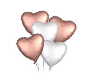 ballon bouquet herz satin rosegoldweiss 1 