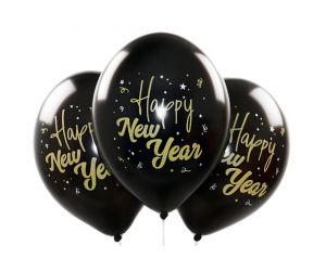 ballons happy new year schwarz 1 