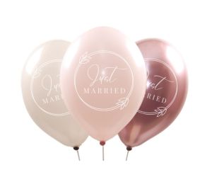 ballons just married boho pink 1 