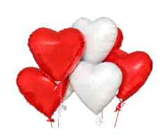 ballon bouquet herz rot und weiss 1 