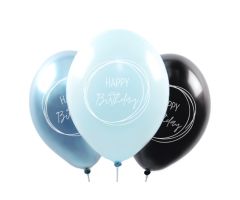 ballons happy birthday boho blue 