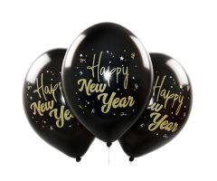 ballons happy new year schwarz 1 