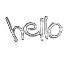 ballons schriftzug hello silber 1 