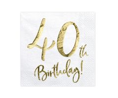 happy birthday elegant servietten 40 gold 1 