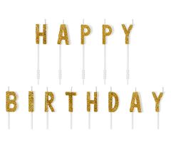happy birthday kerzen gold 1 