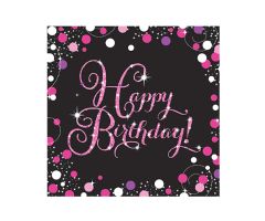 happy birthday pink servietten 