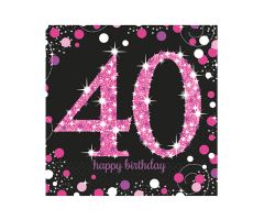 happy birthday pink servietten 40 