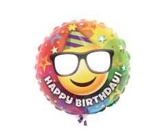 mini folienballon smiley birthday 
