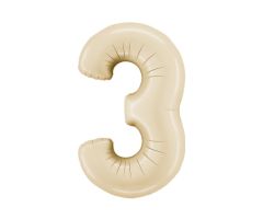 zahl 3 satin creme 