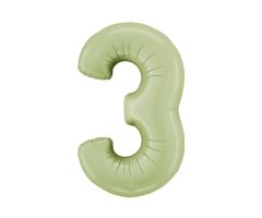 zahl 3 satin gruen 