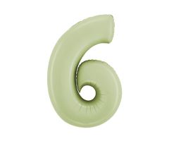 zahl 6 satin gruen 