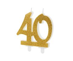 zahlenkerze 40 gold 1 