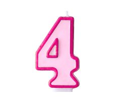 zahlenkerze 4 rosa 1 