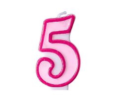 zahlenkerze 5 rosa 1 